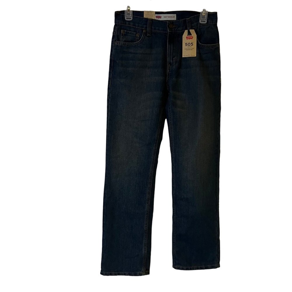NEW Levis 505 Blue Jeans Straight Leg Roomy Thigh Relaxed Boys Size 14 / 27 x 27